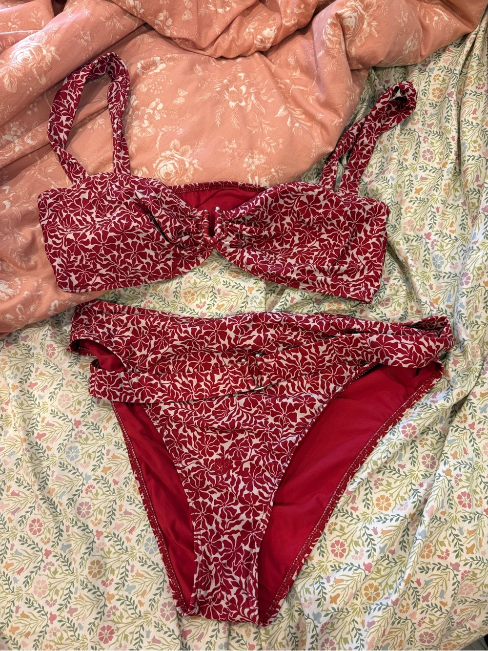 Dillard’s red floral Bikini